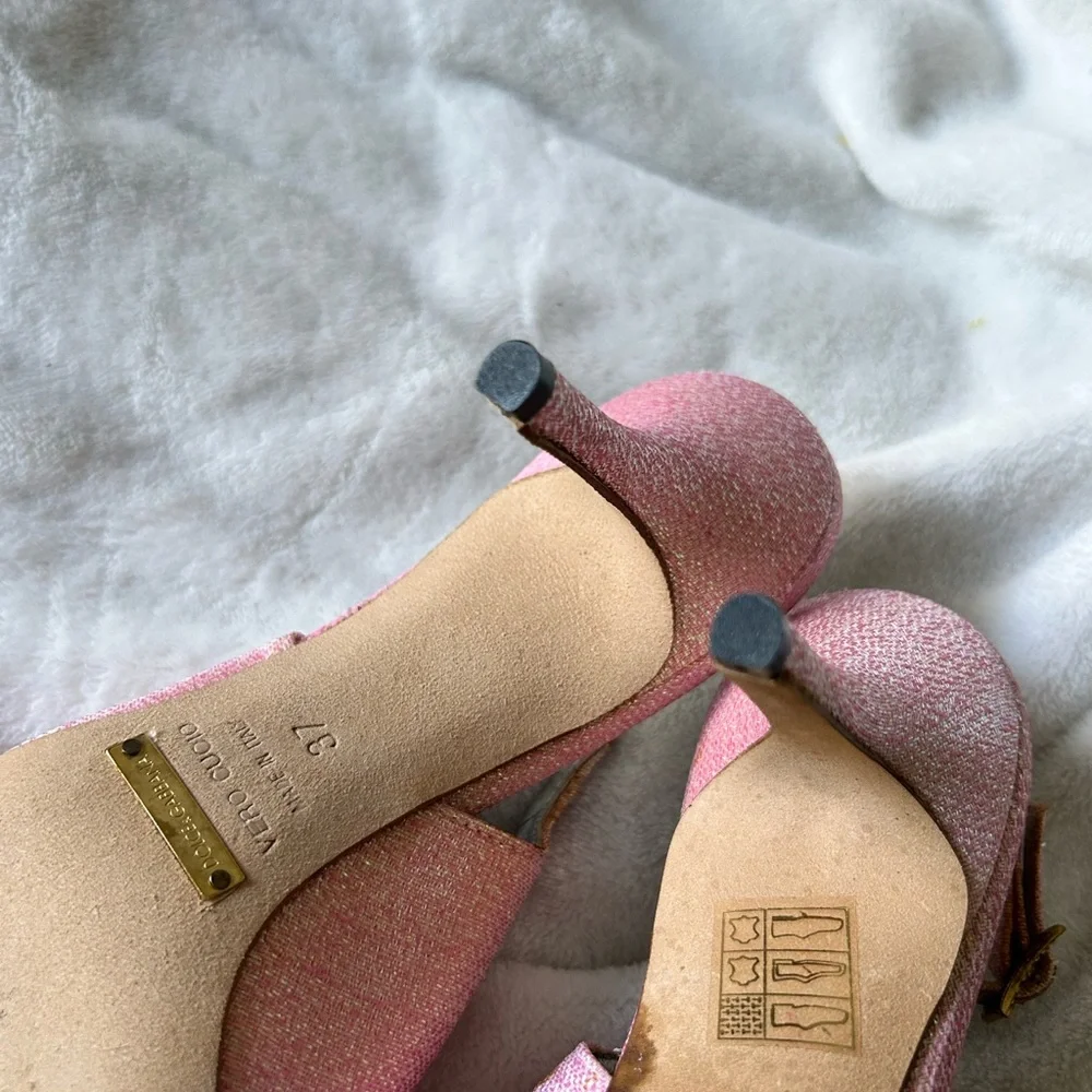 Dolce & Gabbana sling back Pink Glitter Heels - Picture 7 of 10